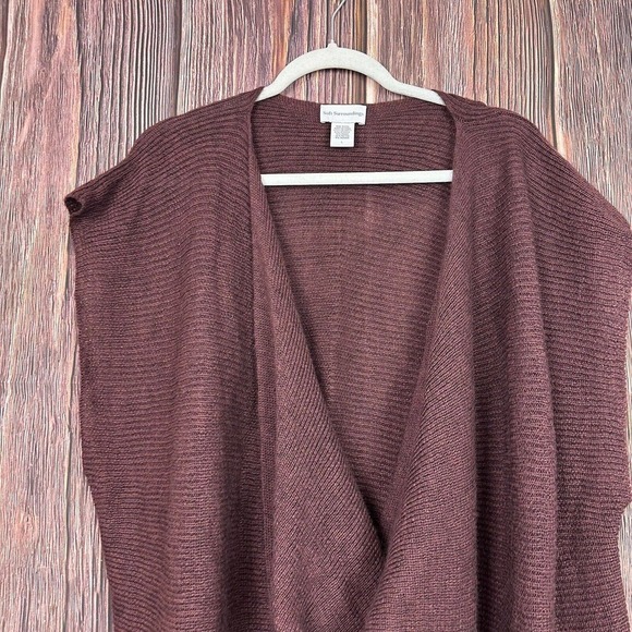 Soft Surroundings Womens Sleeveless Crossover Front Sweater Ramie Mohair Large L - Picture 3 of 5